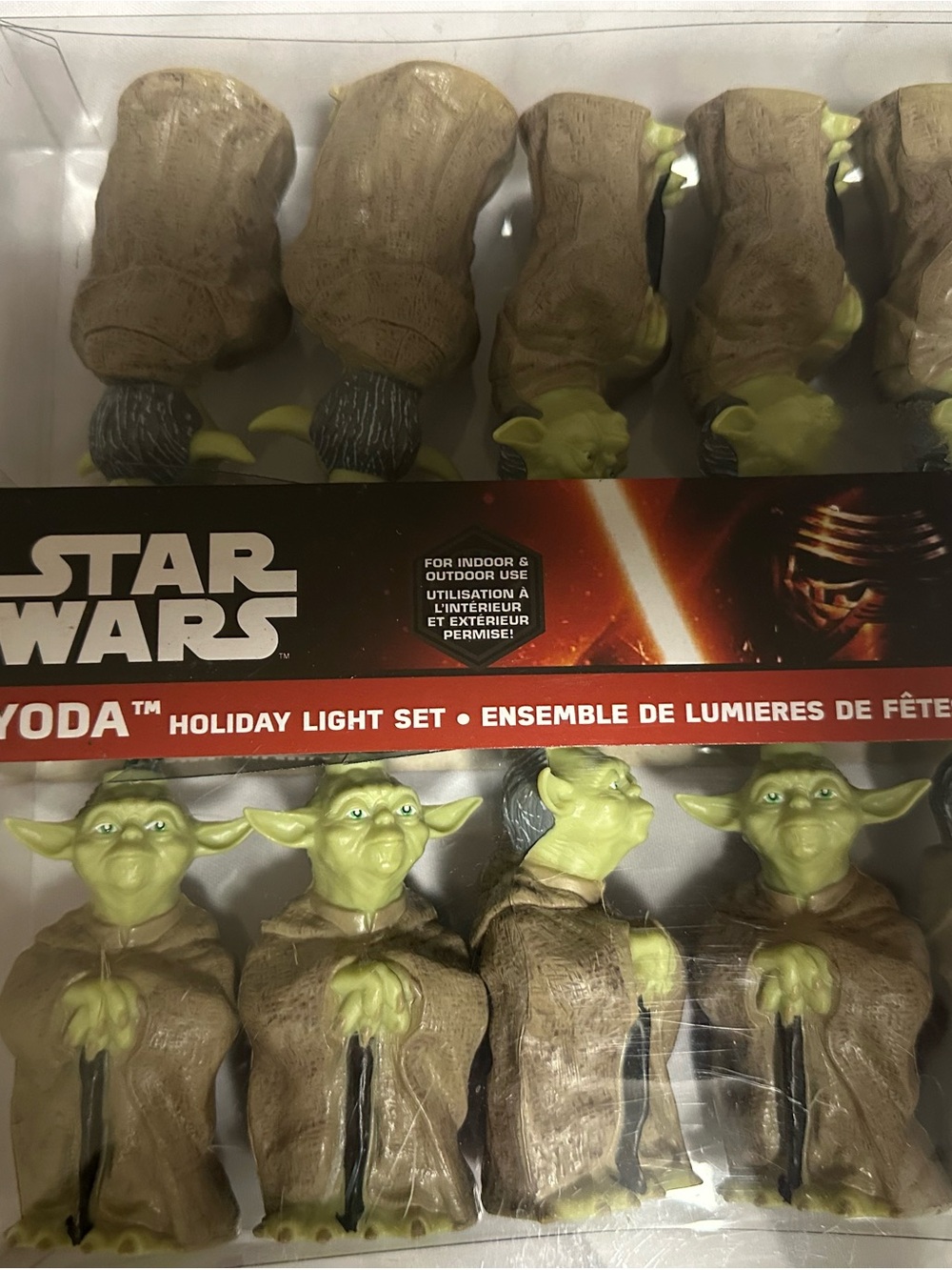 Star Wars Yoda Holiday String Lights - Green and Brown